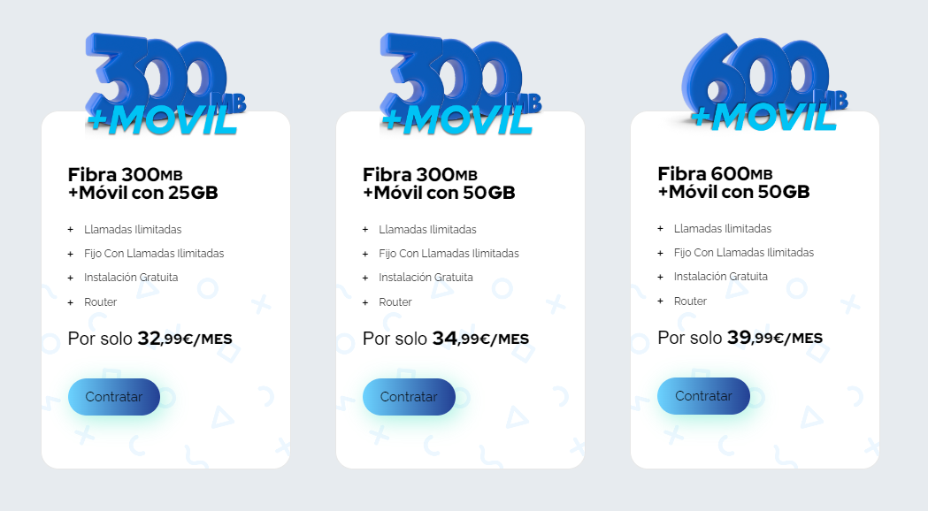 Ofertas de fibra y movil , Fibra + móvil 2024 operador gallego